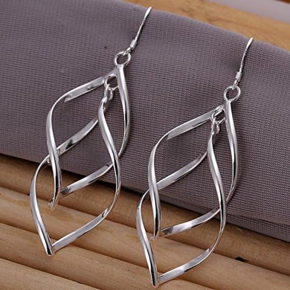 Sterling Silver Rotating Dangle Earrings
